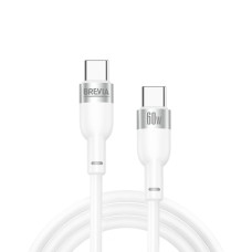 Кабель Brevia Type-C to Type-C 60W 1,2м, білий ZIP (52120WCCZ1)