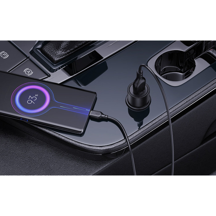 Автомобільний зарядний пристрій XO CC54 USB QC3.0 18W чорний