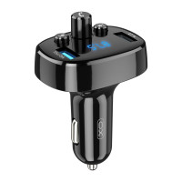 FM-трансмітер XO BCC02 Bluetooth+FM+USB Charging чорний