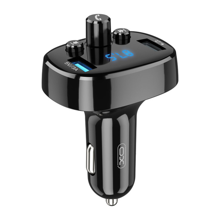 FM-трансмітер XO BCC02 Bluetooth+FM+USB Charging чорний