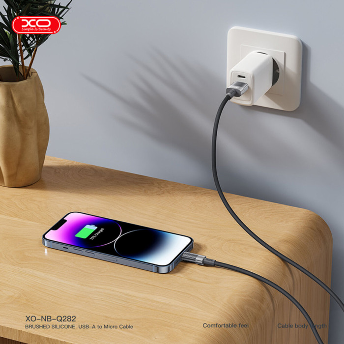 Кабель XO Brushed Silicone Type-C to Lightning 30W 1м чорний