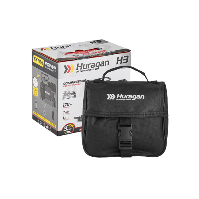 Компресор автомобільний Huragan 12В 7Атм 37л/хв (H0300)