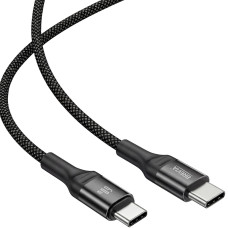 Кабель Brevia Type-C to Type-C 60W 1м, чорний ZIP (56100BCCZ1)