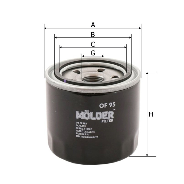 Фільтр масляний Molder Filter OF 95 (WL7171, OC205, W81180)