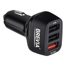 Автомобільний зарядний пристрій Brevia ePower TriDrive 42W 3xUSB-A чорний