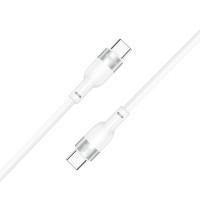 Кабель Brevia Type-C to Type-C 60W 1,2м, білий ZIP (52120WCCZ1)