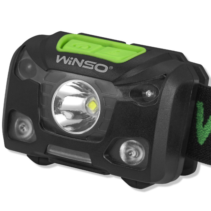 Ліхтар налобний Winso 250Lm, 5W XPG, 1200mAh/3xAAA, з сенсором білий/червоний