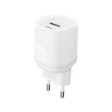 Мережевий зарядний пристрій XO L144 PD20W 1USB-A+1USB-C + Type C кабель білий