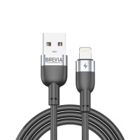 Кабель Brevia USB to Lightning 2,4А 1,2м, чорний box (52120BULC1)