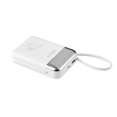 Повербанк (Power Bank) Brevia 10000mAh 22.5W Type-C+Lightning Cable, Li-Pol, LCD білий