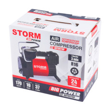 Компресор автомобільний Storm Big Power Autostop 10Атм 37л/хв 170Вт