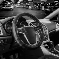 Чохол на кермо Carlife 39 - 41см, екошкіра, чорний, один шов SW142L