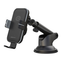 Тримач телефону автомобільний XO з бездротовою зарядкою WX027 15W Wireless Charger+Car Holder чорний