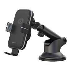 Тримач телефону автомобільний XO з бездротовою зарядкою WX027 15W Wireless Charger+Car Holder чорний