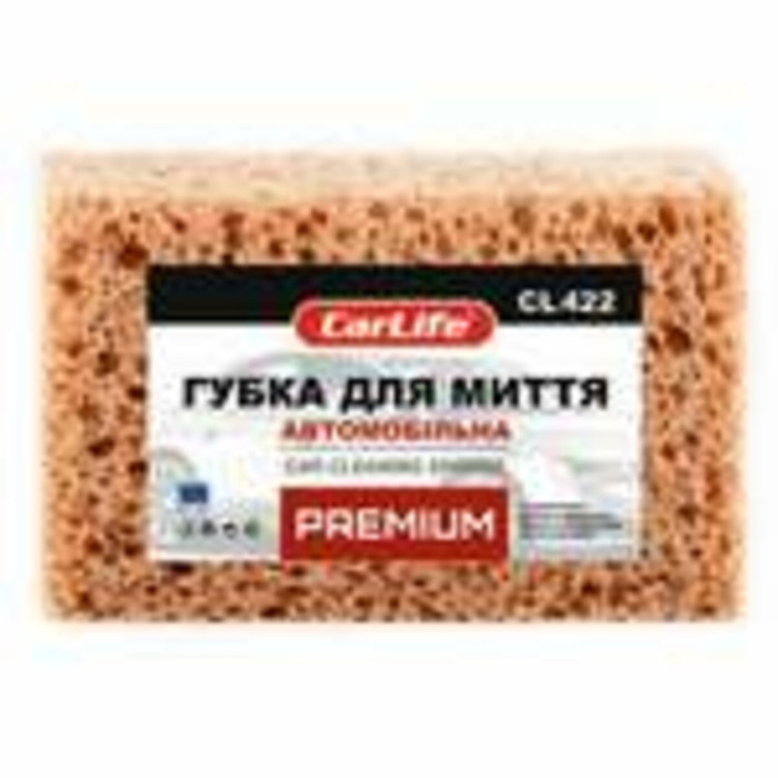 Губка для миття авто CarLife Premium з великими порами 190x120x70мм
