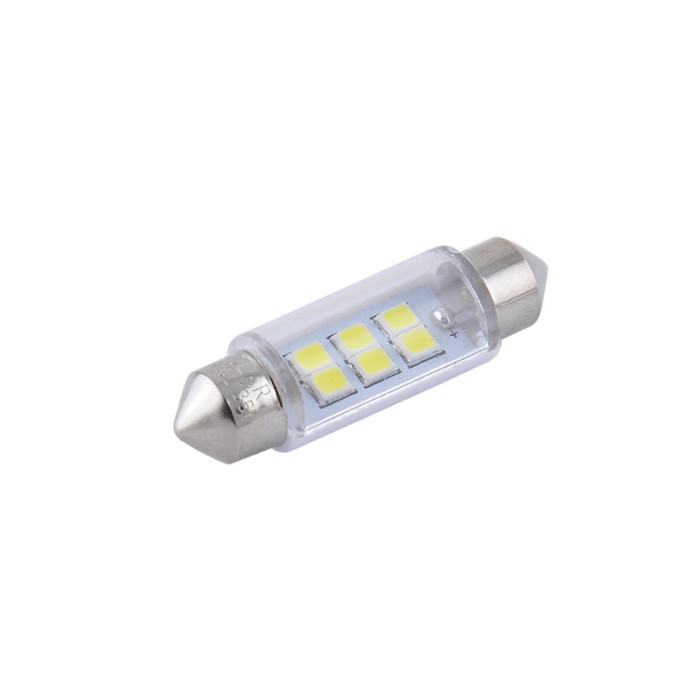 Автолампа Solar LED 12V SV8.5 T11x39 6SMD white, 2шт
