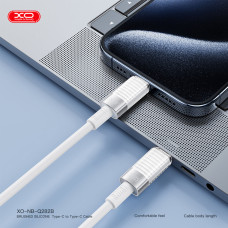 Кабель XO Brushed Silicone USB to Type-C 6A 1м білий