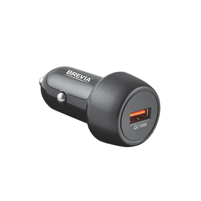 Автомобільний зарядний пристрій Brevia ePower SingleDrive 18W 1xUSB-A чорний