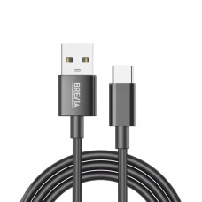 Кабель Brevia USB to Type-C 2,4А 1м, чорний ZIP (55100BUCZ1)