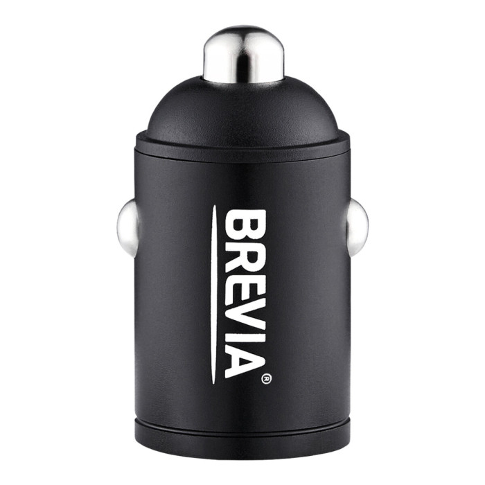 Автомобільний зарядний пристрій Brevia ePower NanoMetal 38W 1xUSB-C+1xUSB-A чорний