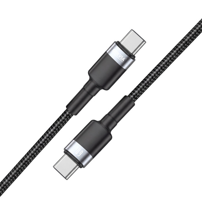 Кабель Brevia Type-C to Type-C 60W 1,2м, чорний box (53120BCCC1)
