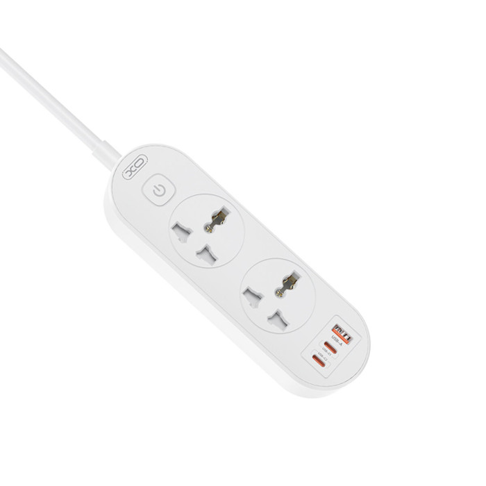 Мережевий фільтр XO WL31 30W (2 розетки +1USB-A+2USB-C) з головними вимикачем 1,5м. білий