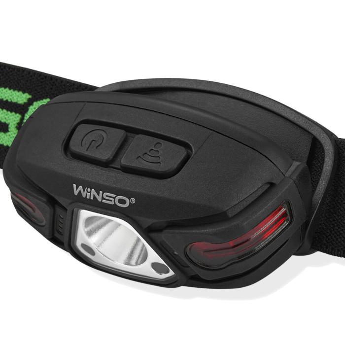 Ліхтар налобний Winso 250Lm, 5W LED, 850mAh, з сенсором білий/червоний