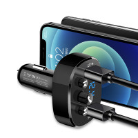FM-трансмітер XO BCC02 Bluetooth+FM+USB Charging чорний