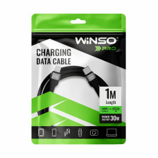 Кабель Winso Pro Type-C to Type-C 60W TPE+плетіння 1м чорний