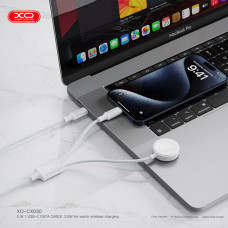 Бездротовий зарядний пристрій XO CX030 2в1 Type-c + Watch Charger білий