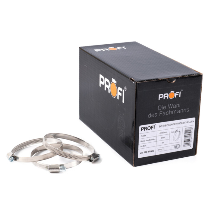Хомути Profi 60-80/W2, 9мм, 25шт