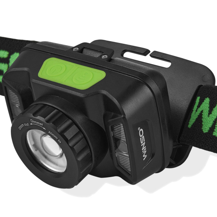 Ліхтар налобний Winso 260Lm, 5W CREE XTE, 1800mAh, Zoom, з сенсором білий/червоний