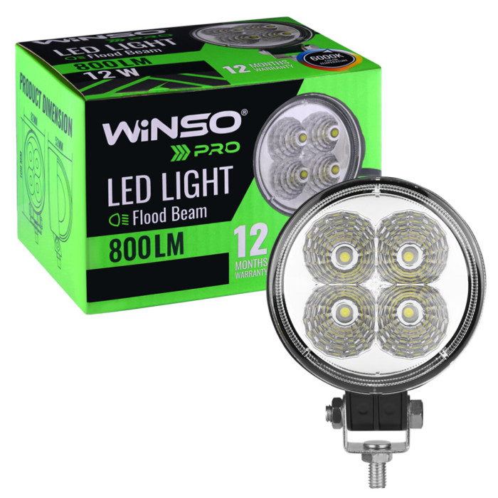 Фара світлодіодна Winso Pro Epistar розсіяний 10-30V, 12W (4x3W), 1шт