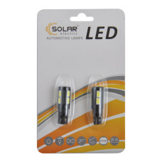 Автолампа Solar LED 12V T10 W2.1x9.5d 10SMD white, 2шт LS287_B2