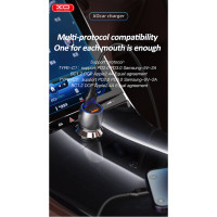 Автомобільний зарядний пристрій XO CC52 Metal Dual USB QC3.0 36W чорний