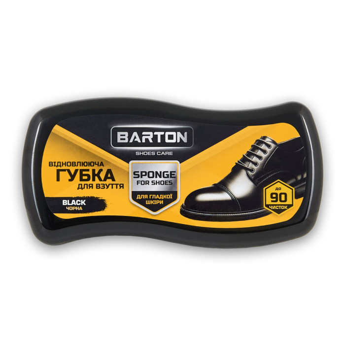 Губка для взуття Barton відновлююча для гладкої шкіри чорна