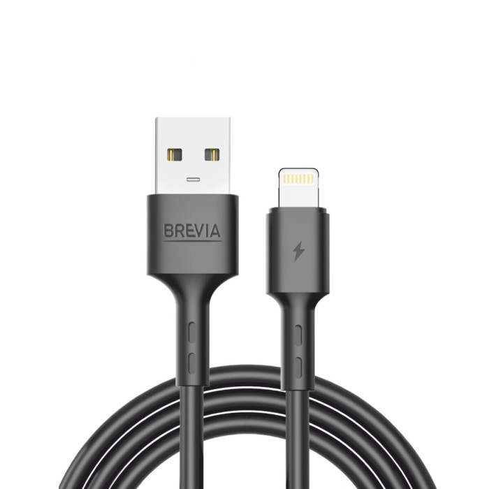 Кабель Brevia USB to Lightning 2,4А 1м, чорний box (51100BULC1)