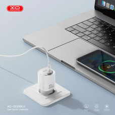 Мережевий зарядний пристрій XO CE20 PD30W/PPS33W 1USB-C + Type-C кабель білий