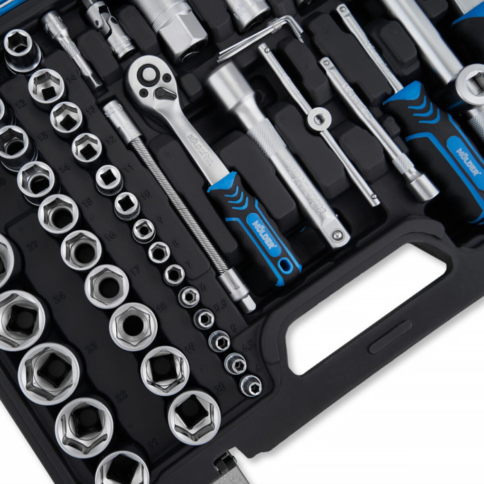 Професійний набір інструментів в кейсі Molder 1/2", 1/4" 72 T, CR-V, 94од.