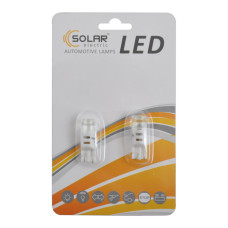 Автолампа Solar LED 12V T10 W2.1x9.5d SMD 3W white, 2шт