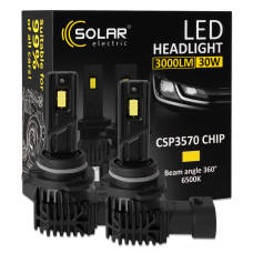 Автолампа Solar LED HB4(9006) 12V 30W 3000Lm 6500K CSP3570 2шт