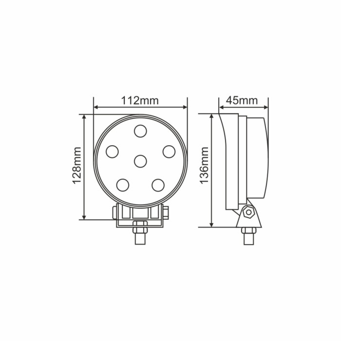 Фара світлодіодна Brevia Epistar Spot 10-30V, 18W (6x3W), 1320Lm, 1шт (10621RSX1)