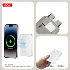 Бездротовий зарядний пристрій XO CX033 3в1 Power bank + Watch Charger + Headphone білий