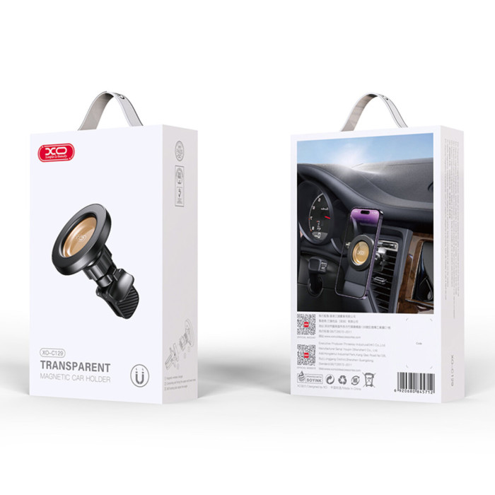 Тримач телефону автомобільний XO 129 MagSafe Specific Transparent Magnetic Suction Air Outlet Bracke чорний