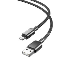 Кабель XO PVC Shiny Colorful USB to Lightning 1м чорний