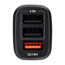 Автомобільний зарядний пристрій Brevia ePower TriDrive 42W 3xUSB-A чорний