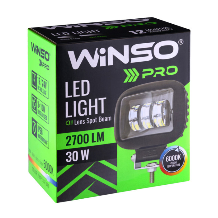 Фара світлодіодна Winso Pro 10-30V, 30W (3x10W), 2700Lm, CSP1860DE 1шт (780780)