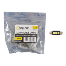 Автолампа Solar LED 12V SV8.5 T11x36mm Canbus 5050 3SMD, white 10шт