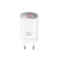 Мережевий зарядний пристрій XO CE21 PD30W/PPS33W 1USB-A+1USB-C білий