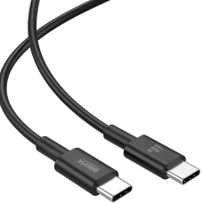 Кабель Brevia Type-C to Type-C 60W 1м, чорний ZIP (55100BCCZ1)